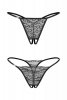 Obsessive Figi stringi otwarte Bianca czarne 2-pak